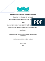 Concentracion de Fluor en Agua Embotellada