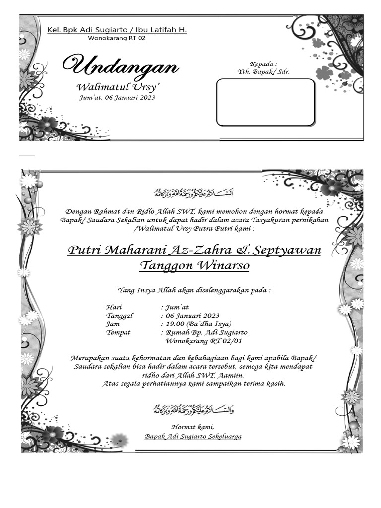 Undangan Walimatul Ursy PDF