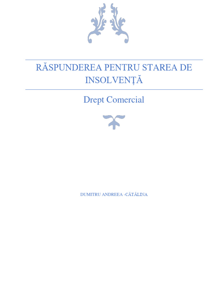Răspunderea Pentru Starea de Insolvență | PDF