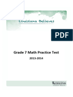 Grade 7 Math Practice Test 2013 2014