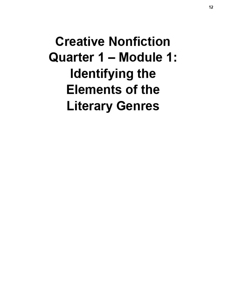 Creative Nonfiction Pdf Narration Plot Narrative