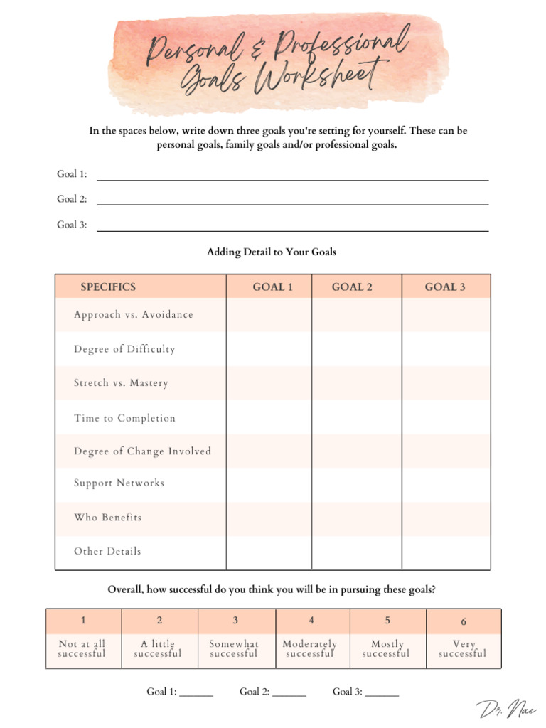 Goal Setting Worksheet | PDF