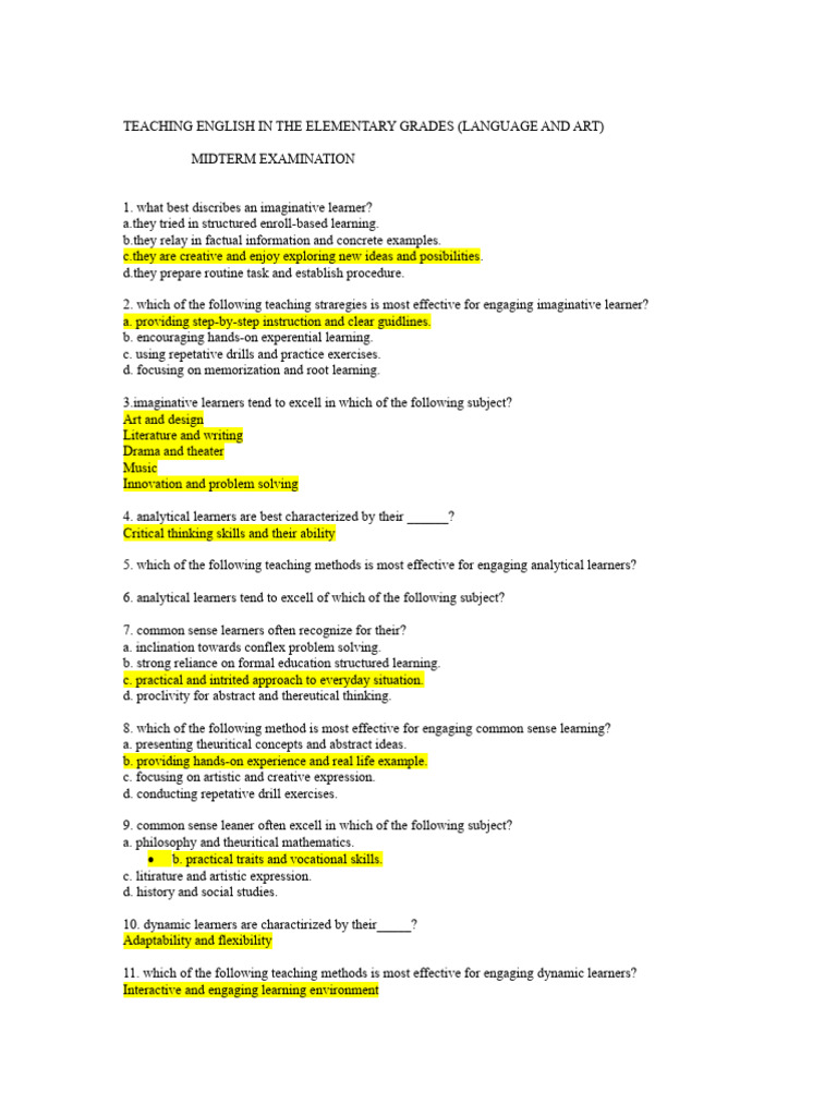 Teaching English in The Elementary Grades Language. | PDF | Learning ...