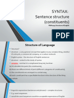 Unit 4 Slides - Syntax - Sentence Structure - Constituents