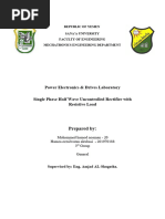 Single Phase Half Wave Uncontrolled Rectifier