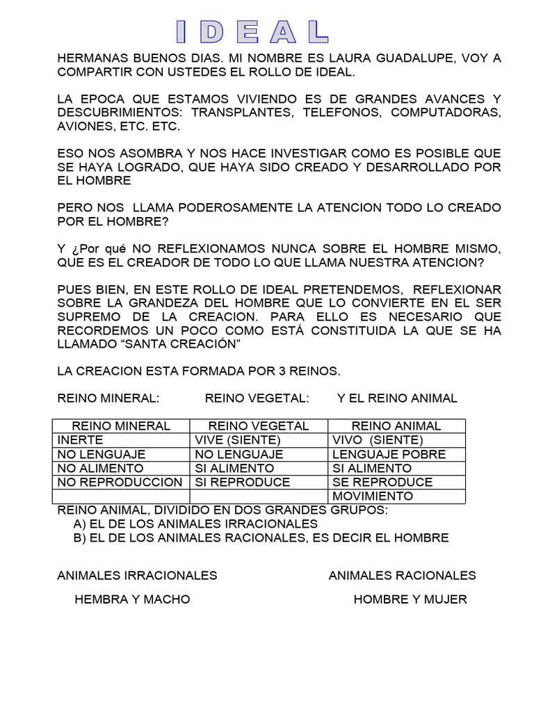 Rollo de Ideal en Cursillos de Cristiandad | PDF | Felicidad