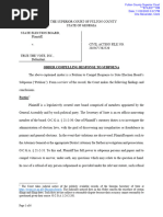 SEB V TTV - Order Compelling Response To Subpoena