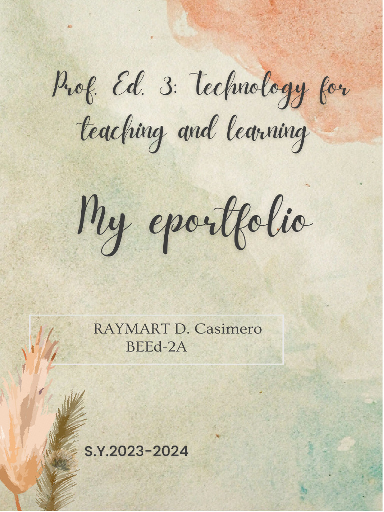 E Portfolio Pdf Educational Technology Learning