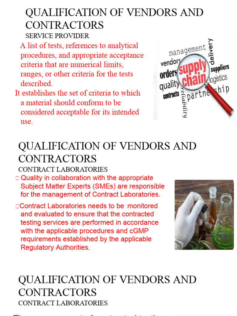 Qualification of Vendors and Contractors | PDF | Verification And ...