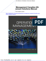 Full Download Operations Management Canadian 6th Edition Stevenson Solutions Manual