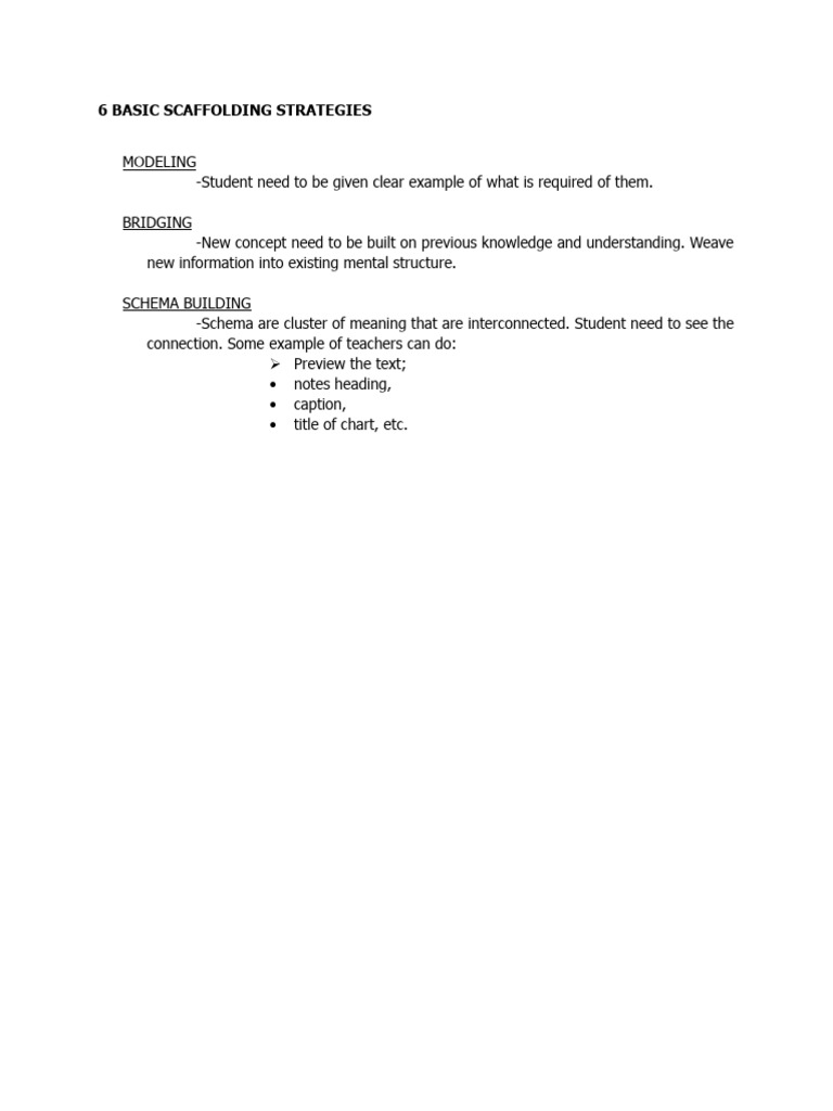 6 Basic Scaffolding Strategies PDF