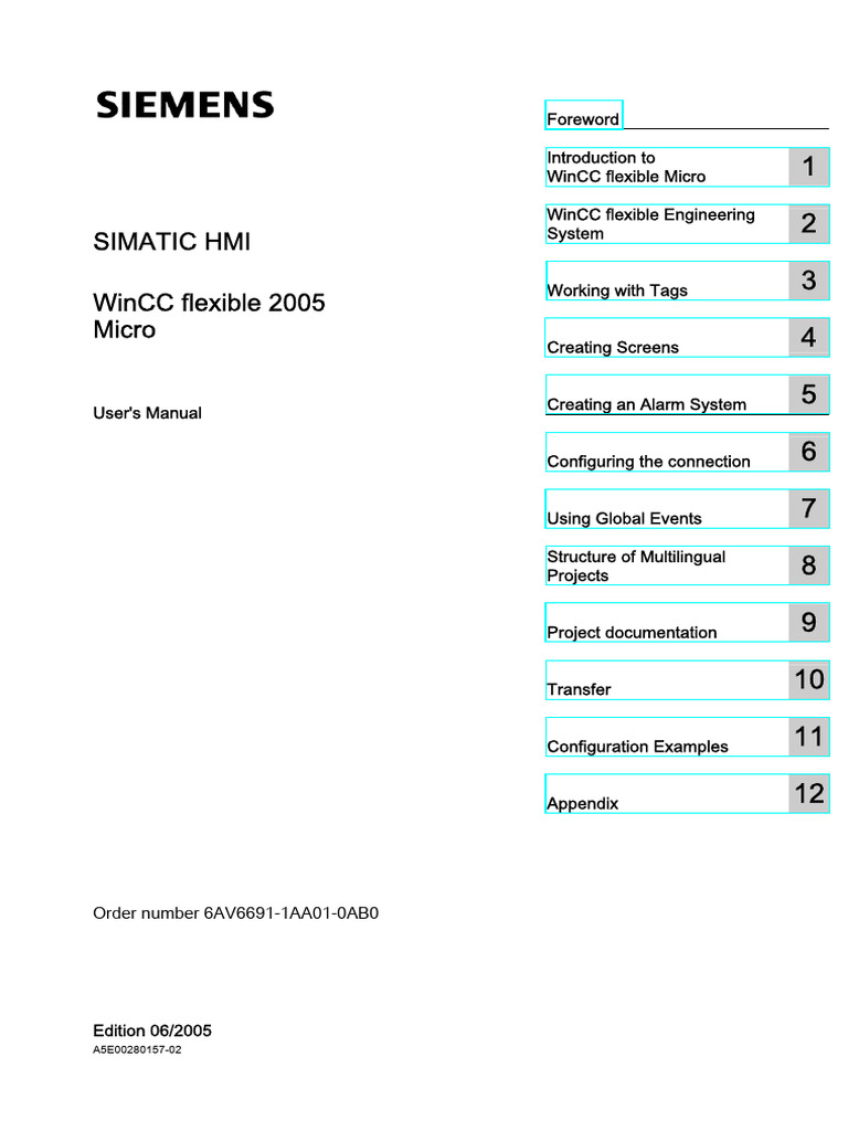 Siemens WinCC Flexible 2005 Micro User Manual | PDF