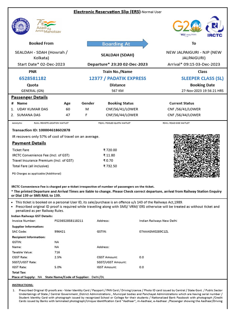 NJP Ticket | PDF | Identity Document | Payments