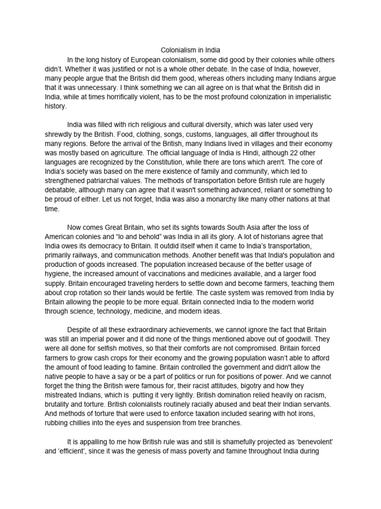 Colonialism In India Pdf Colonialism British Empire