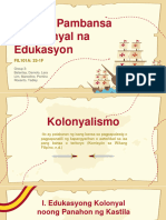 Wikang Pambansa at Kolonyal Na Edukasyon
