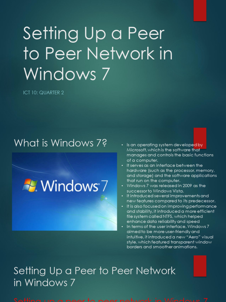 Peer to Peer Network Setup in Windows 7 | PDF | Microsoft Windows ...