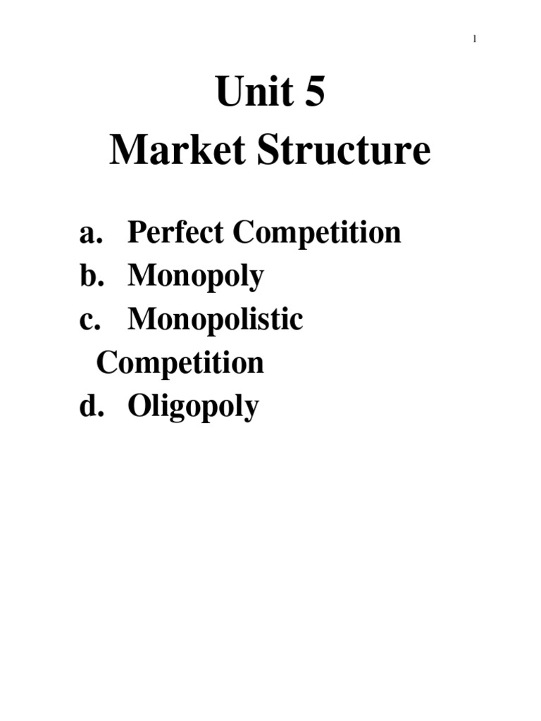 Market Structures: Competition Types Explained | PDF | Oligopoly | Monopoly