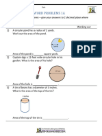 Area of A Circle Word Problems 1a