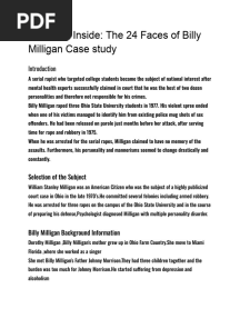 Billy Milligan Case Study