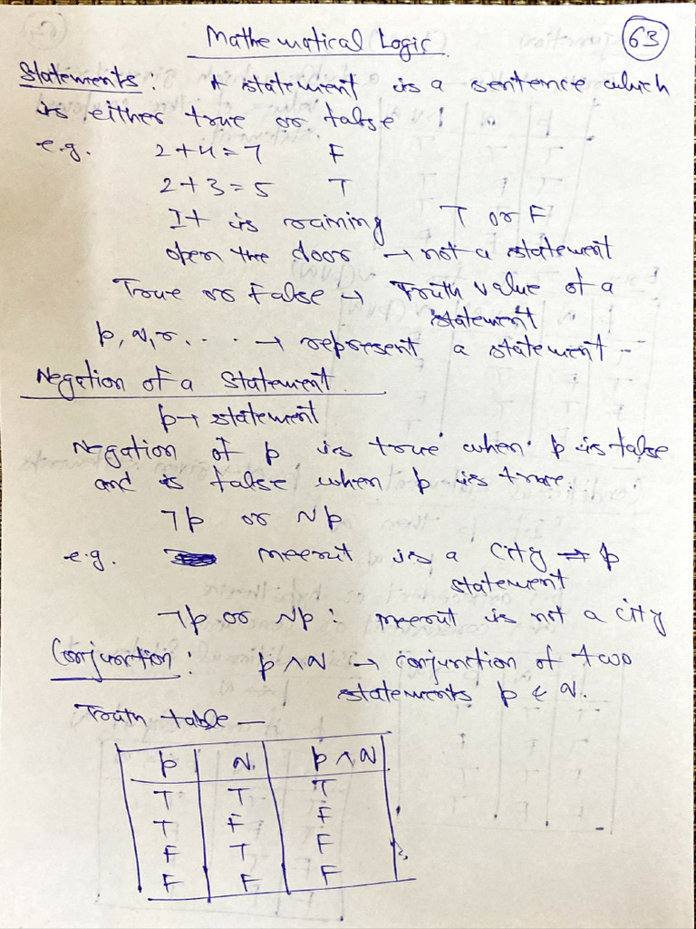 Mathematical Logic 1 | PDF