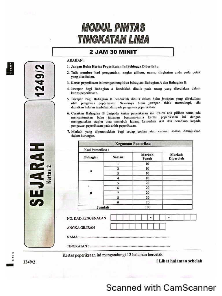 Soalan K2 Set 2 Selangor Trial Sej 2023 PDF | PDF