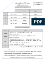 2nd Term Assessment.2023-24 Schedule & Syllabus. Class PG-VII (Punjab)