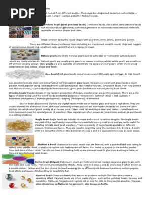Types and Categories of Beads | PDF | Bead | Decorative Arts