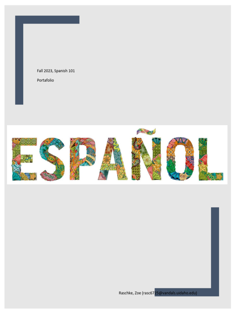 Portafolio de Español 101 - Otoño 2023 | PDF