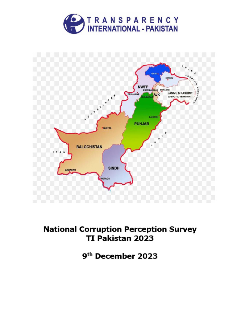 Pakistan Corruption Perception Survey 2023 | PDF | Survey Methodology ...