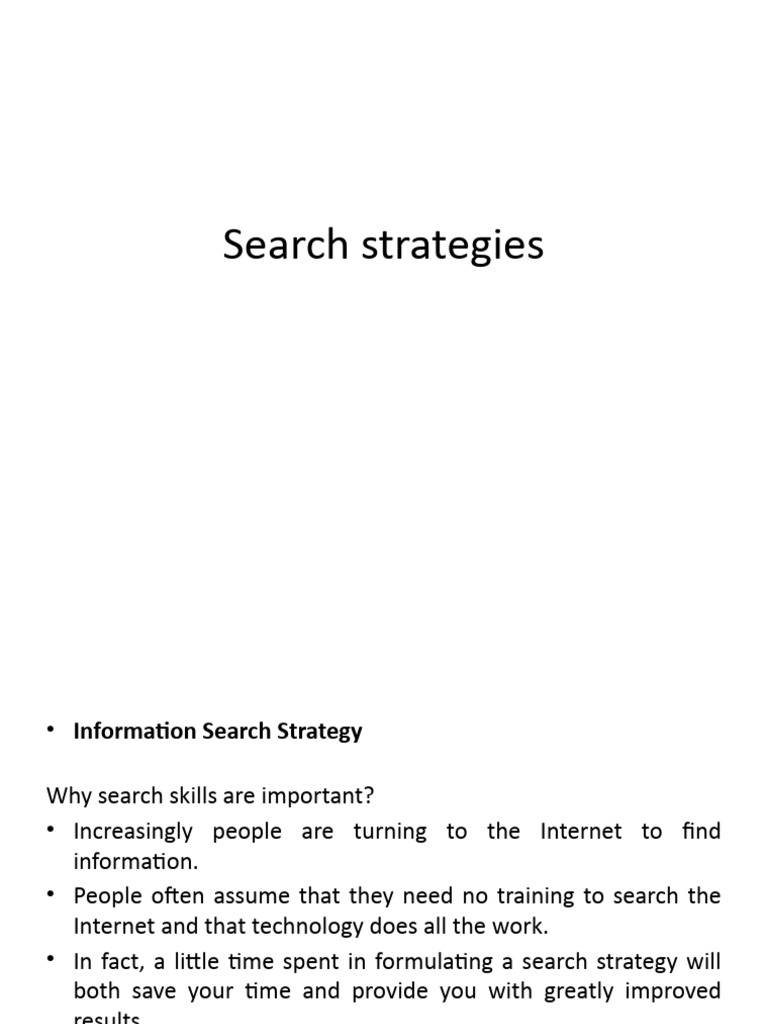 Unit 3. Search Strategies | PDF | Index Term | Information