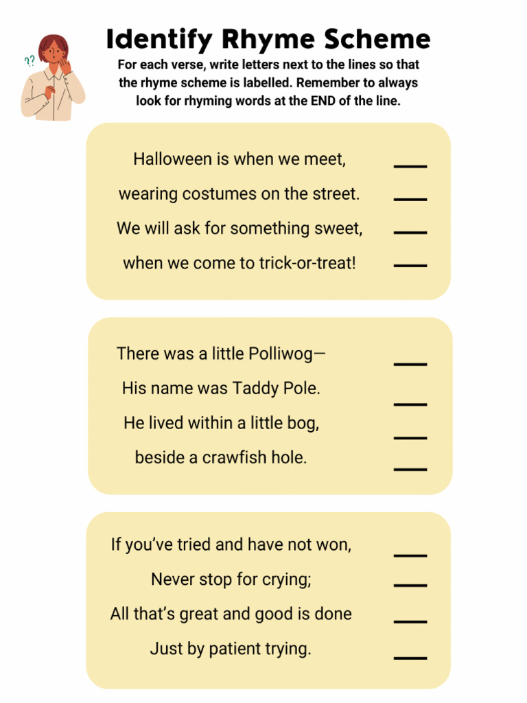 identify rhyme scheme PDF