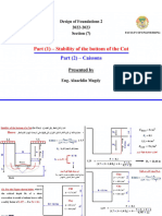 Stability of a cut & Caissons