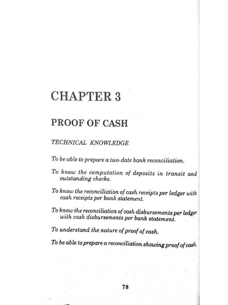 Chapter 3 Proof of Cash | PDF