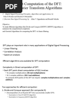 Efficient Computation of The DFT: Fast Fourier Transform Algorithms