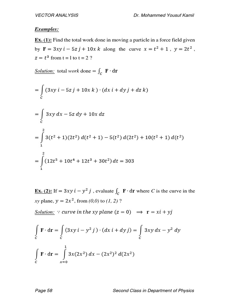 Vector Analysis Examples and Solutions | PDF | Theoretical Physics ...