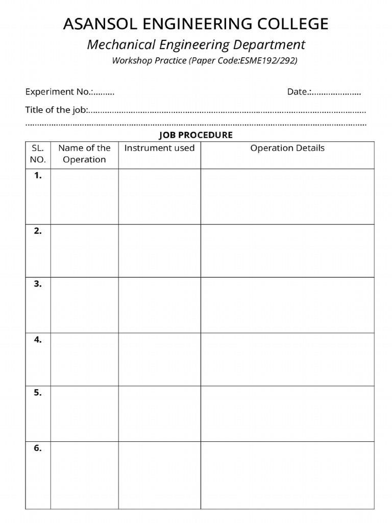 Job Procedure PDF