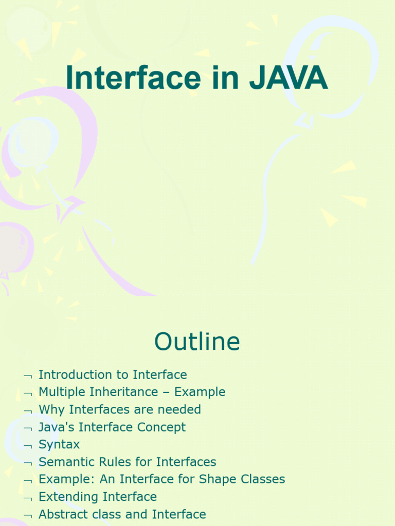 Interface in java pdf