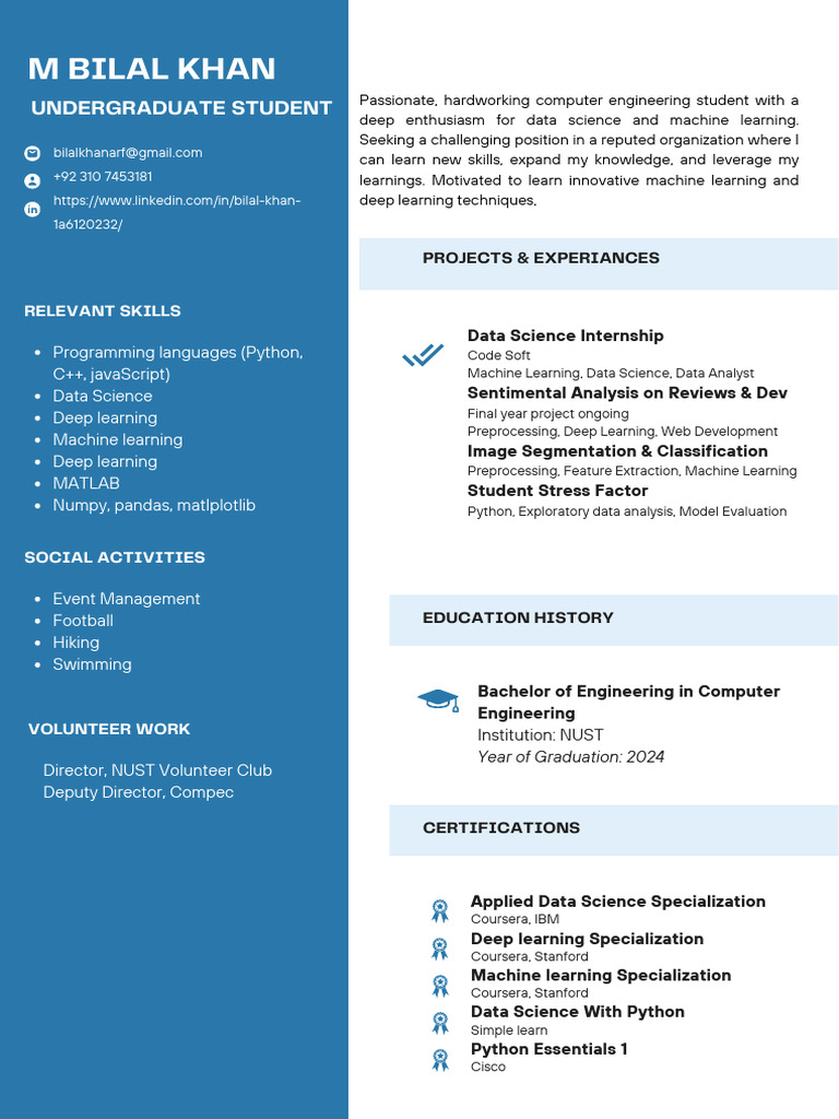 AI Intern Resume | PDF | Machine Learning | Deep Learning