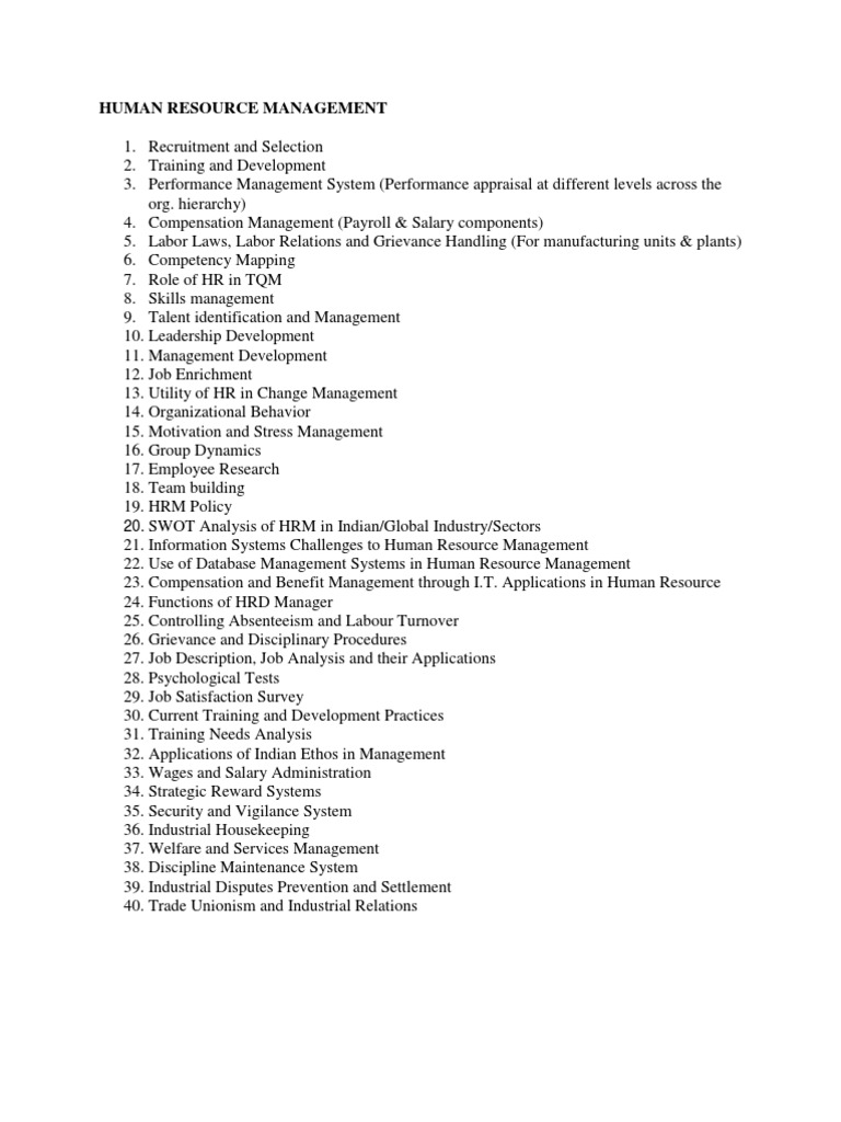 human-resource-management-project-topics