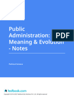 Public Administration - Meaning & Evolution - Notes