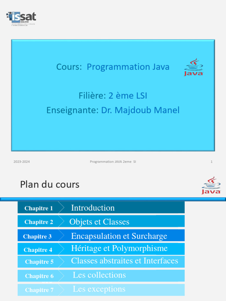 Cours de Programmation Java POO 2023 | PDF | Java (Langage de ...