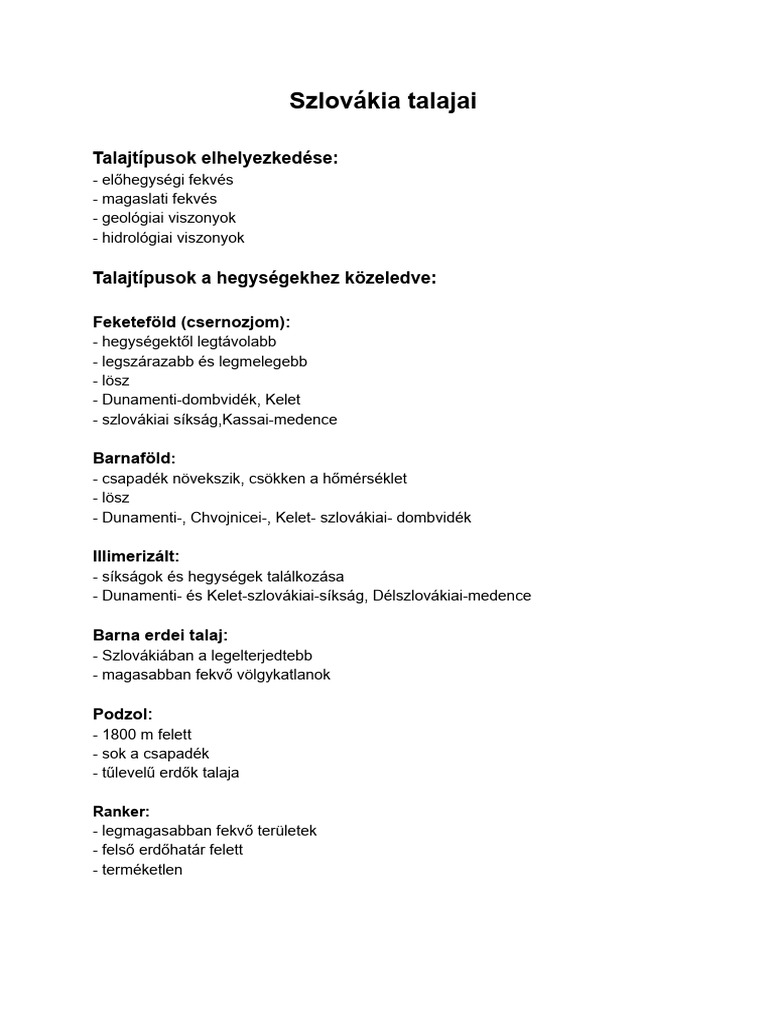 Szlovákia Talajai Pdf