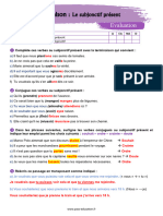 Evaluation Correction Le Subjonctif Présent - 5ème