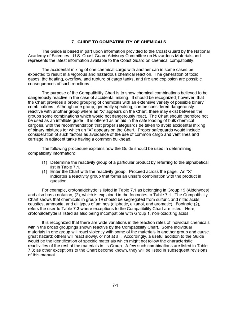USCG Chemical Cargo Compatibility Guide | PDF | Science & Mathematics ...