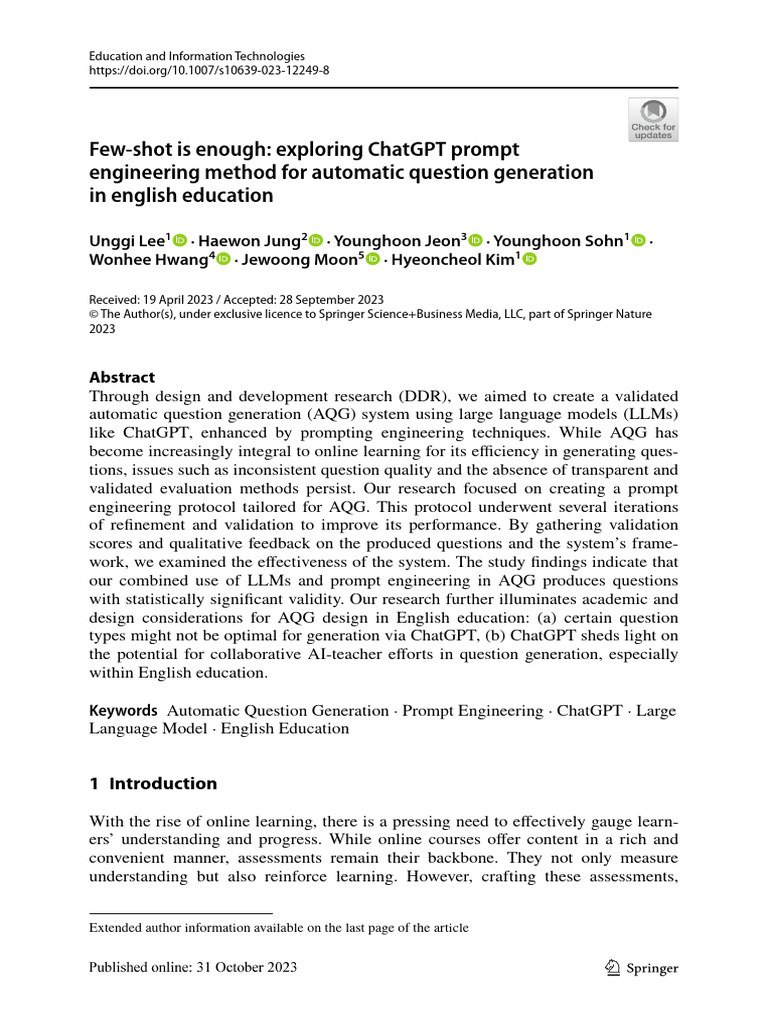 Few Shot Is Enough: Exploring Chatgpt Prompt Engineering Method For ...