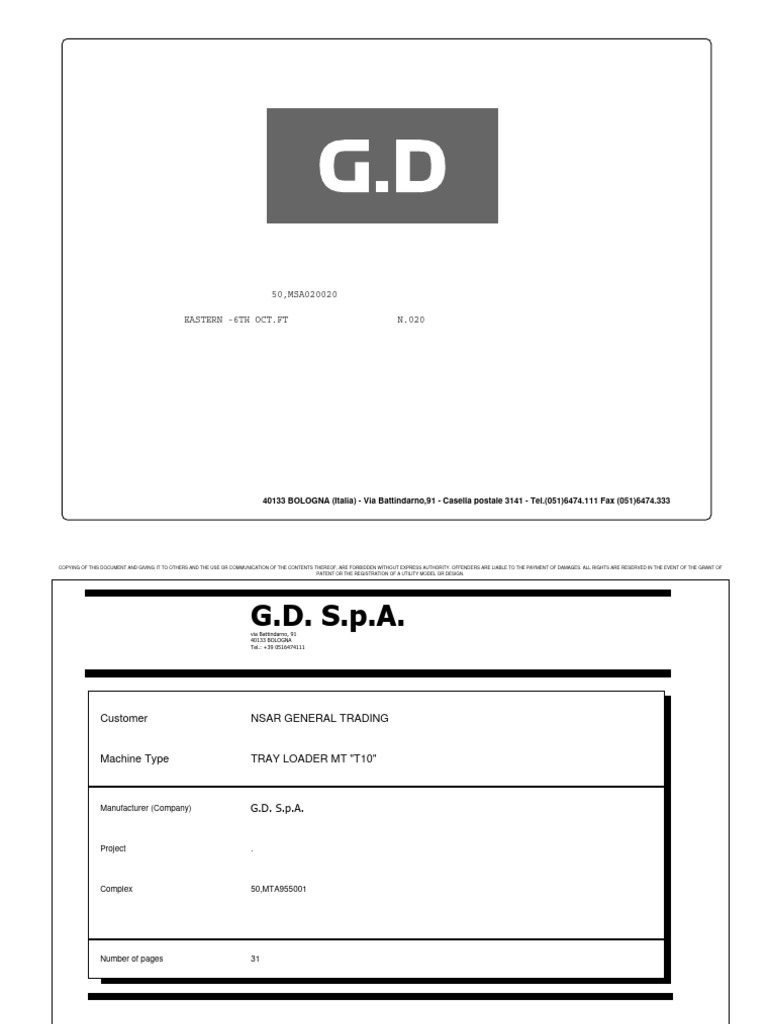 G.D. S.p.A. Project Documentation | PDF | Elevator | Switch