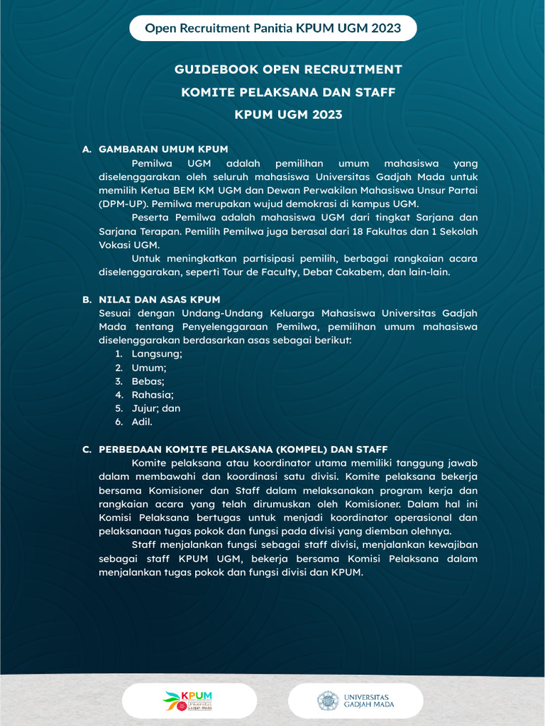 Guidebook Oprec KPUM | PDF