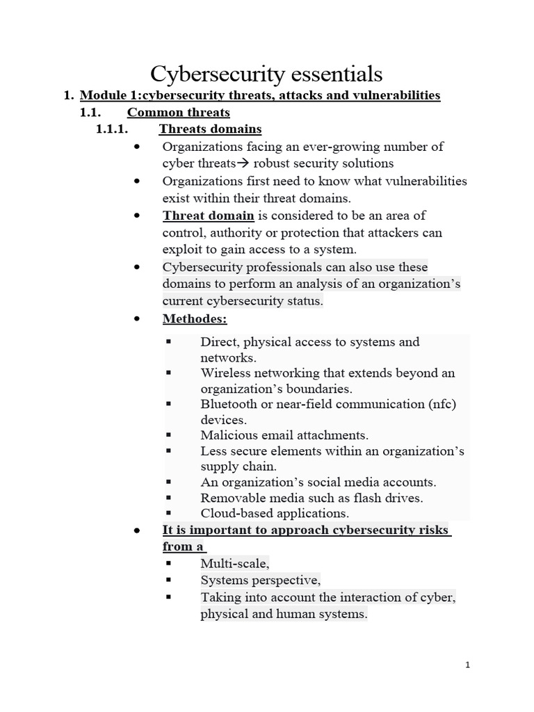 Cybersecurity Essentials | PDF