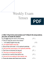 Weekly Exam Tenses