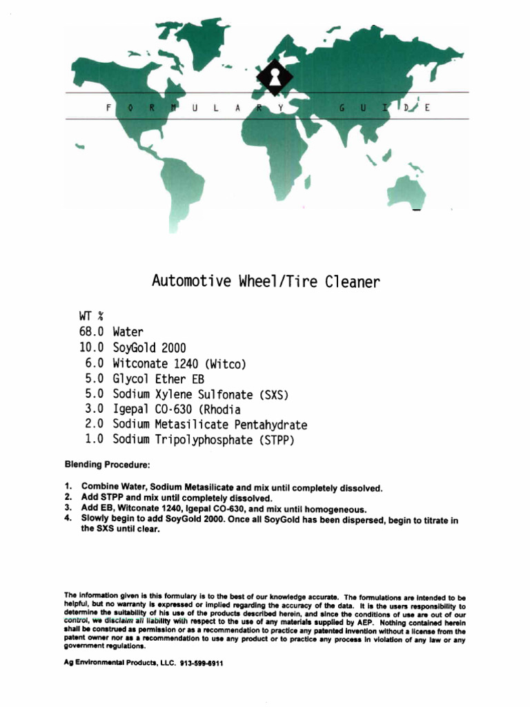 Automotive Wheel or Tire Cleaner | PDF